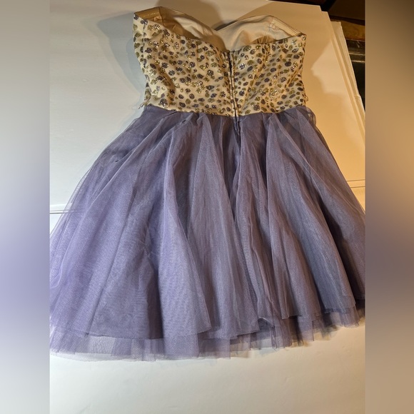 Used NIGHT by Teeze Me Purple Tulle and Cream Sequin and sparkle Formal Dress - Picture 2 of 11